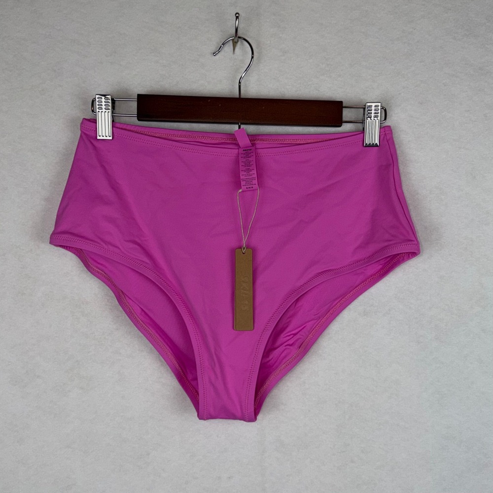 Skims Recycled Swim Full Brief Womens Medium Neon Orchid Pink High Waist Bottom
